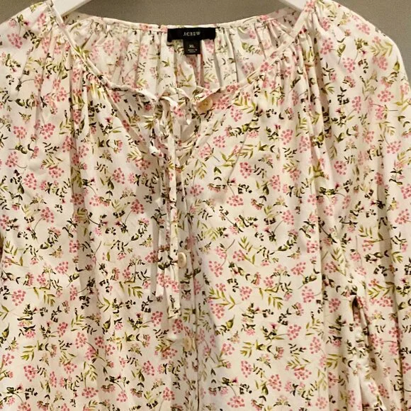 J Crew Floral Bundle: 1 Dress & 2 Blouses plus Cashmere Sweater - Picture 6 of 14